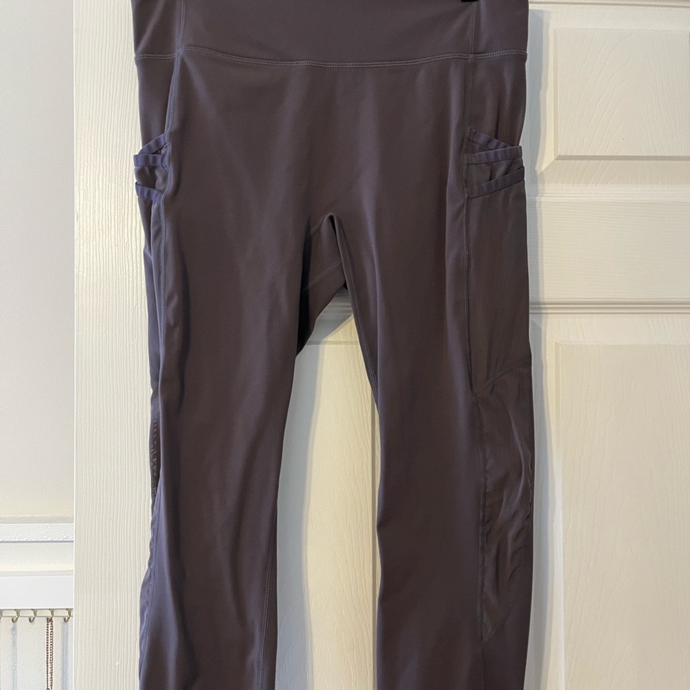 Dark Purple/Gray High-Waisted Leggings
